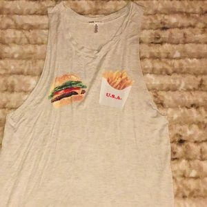 Burger and fries tee shirt by PINK
